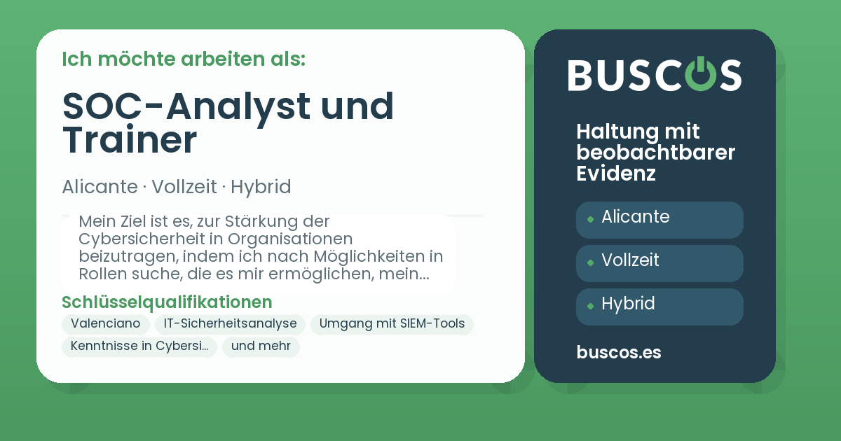 SOC-Analyst und Trainer