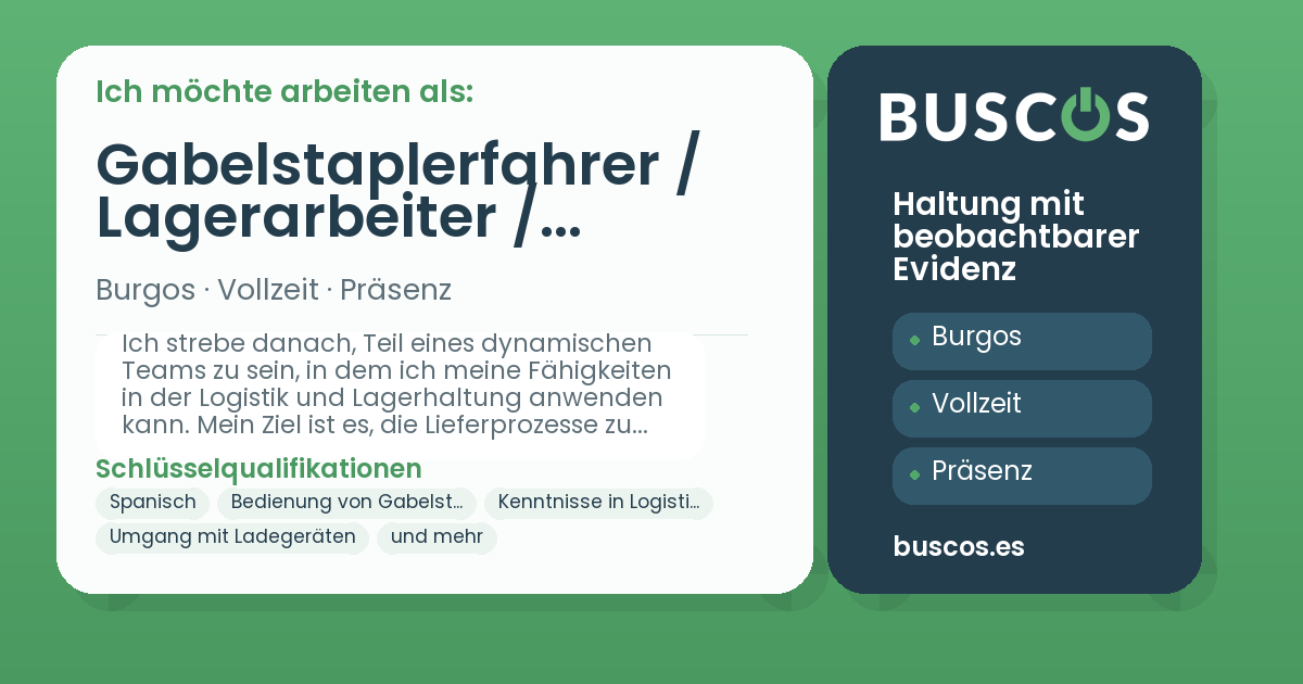 Gabelstaplerfahrer / Lagerarbeiter / Lieferfahrer