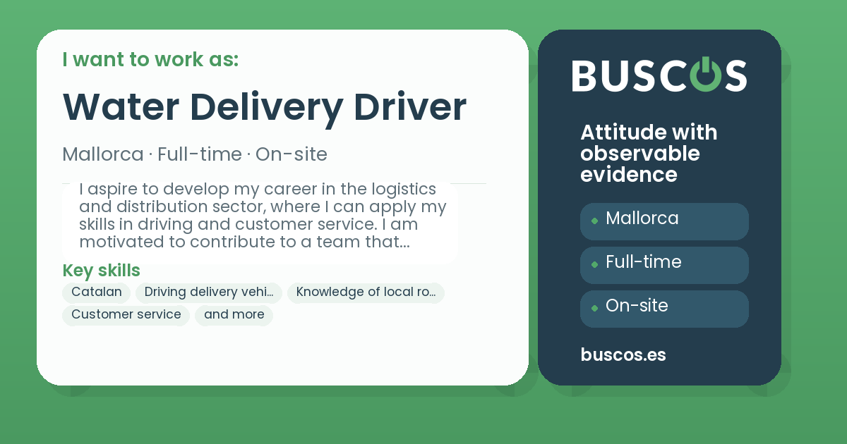 Water Delivery Driver